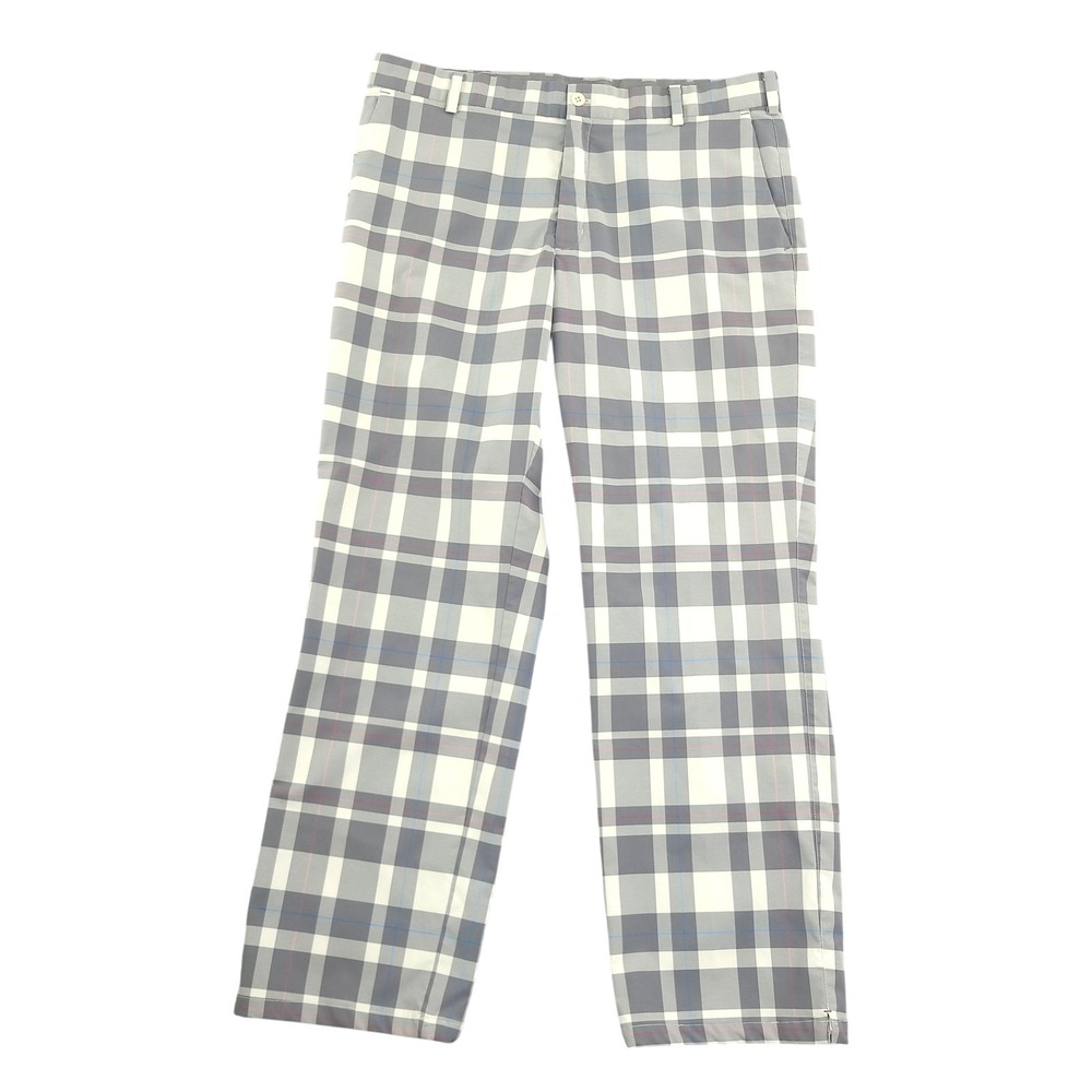 Nike Golf Pants Mens 35x30 Gray Plaid Dri-FIT Tour Performance Stretch Golf